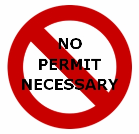 No permit necessary banner