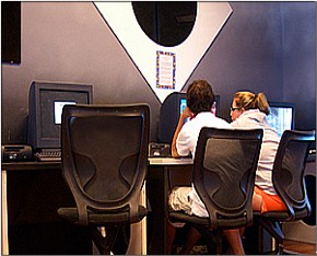 Teens using computers